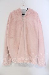 NieR Clothing / 超ふわもこBACK LOGO ZIP OUTER【PINK】アウター  ピンク O-25-09-22-049-PU-CO-IG-ZT-C046