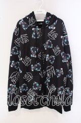 NieR Clothing / 超ふわもこBACK LOGO TWO-TONE ZIP OUTER【シエルカラー】 アウター  グリーン×ブラック O-25-09-22-050-PU-CO-IG-ZT318