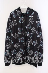 NieR Clothing / 超ふわもこBACK LOGO TWO-TONE ZIP OUTER【シエルカラー】 アウター  グリーン×ブラック O-25-09-22-050-PU-CO-IG-ZT318