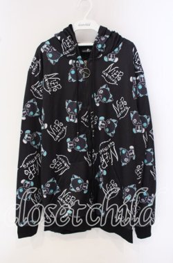 画像1: NieR Clothing / 超ふわもこBACK LOGO TWO-TONE ZIP OUTER【シエルカラー】 アウター  グリーン×ブラック O-25-09-22-050-PU-CO-IG-OS