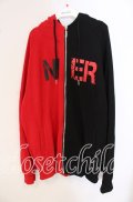 NieR Clothing / two-tone ZIP PARKA【RED WING】 パーカー  レッド×ブラック O-25-09-22-051-PU-TO-IG-OS