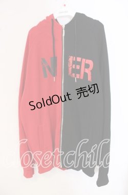 画像1: NieR Clothing / two-tone ZIP PARKA【RED WING】 パーカー  レッド×ブラック O-25-09-22-051-PU-TO-IG-ZT319