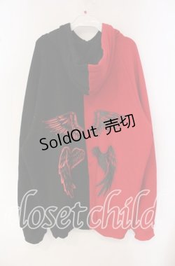 画像2: NieR Clothing / two-tone ZIP PARKA【RED WING】 パーカー  レッド×ブラック O-25-09-22-051-PU-TO-IG-ZT319