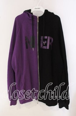 画像1: NieR Clothing / TWO-TONE ZIP PARKA【DEVIL WING】 パーカー  パープル×ブラック O-25-09-22-052-PU-TO-IG-OS