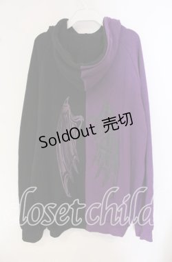 画像2: NieR Clothing / TWO-TONE ZIP PARKA【DEVIL WING】 パーカー  パープル×ブラック O-25-09-22-052-PU-TO-IG-OS