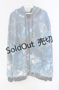NieR Clothing / 内側超ふわもこ総柄GRADATION ZIP PARKA【和柄九尾×BUTTERFLY】 パーカー  ブルー系 O-25-09-22-053-PU-TO-IG-ZT1012R
