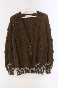 KANEKO ISAO / お花モチーフニットカーディガン  ブラウン O-25-09-22-054-EL-TO-OW-ZT388