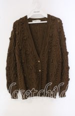 画像1: 【SALE】KANEKO ISAO / お花モチーフニットカーディガン  ブラウン O-25-09-22-054-EL-TO-OW-ZT388 (1)