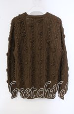 画像3: 【SALE】KANEKO ISAO / お花モチーフニットカーディガン  ブラウン O-25-09-22-054-EL-TO-OW-ZT388 (3)