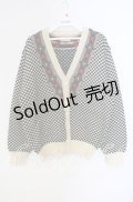 ATSUKI ONISHI / 格子柄ニットカーディガン  クロ×アイボリー O-25-09-22-056-LO-TO-OW-OS
