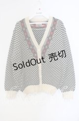 ATSUKI ONISHI / 格子柄ニットカーディガン  クロ×アイボリー O-25-09-22-056-LO-TO-OW-OS