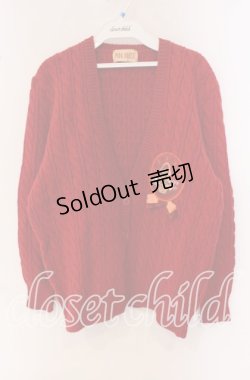 画像1: PINK HOUSE / 花かごワッペンカーディガン  アカ O-25-09-22-057-LO-TO-OW-OS