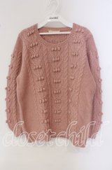 PINK HOUSE / ぽんぽんモチーフニット  ピンク O-25-09-22-058-LO-TO-OW-OS