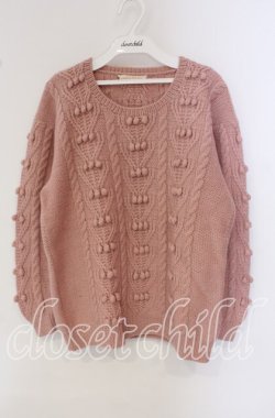 画像1: PINK HOUSE / ぽんぽんモチーフニット  ピンク O-25-09-22-058-LO-TO-OW-OS