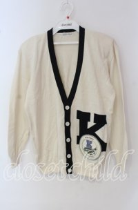 KANEKO ISAO / ワッペンカーディガン  アイボリー O-25-09-22-059-EL-TO-OW-ZT030