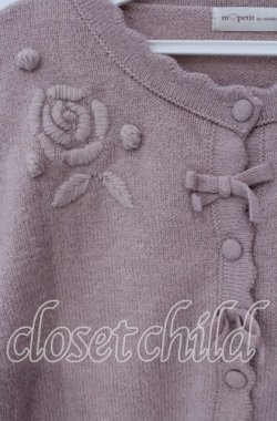 画像2: m petit by misako / バラ刺繍ニットカーディガン M ピンク O-25-09-22-060-LO-TO-IG-OS