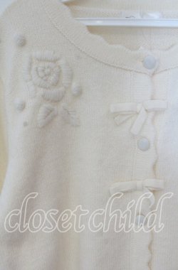 画像2: m petit by misako / バラ刺繍ニットカーディガン M アイボリー O-25-09-22-061-LO-TO-IG-OS