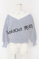 axes femme POETIQUE / カシュクールレイヤードプルオーバー M ブルー×オフ O-25-09-22-064-AX-TO-IG-OS