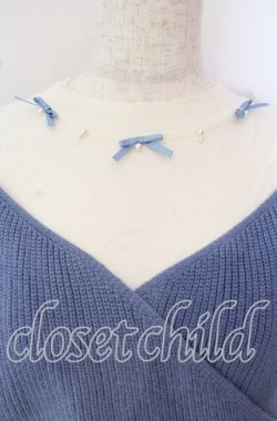 画像2: axes femme POETIQUE / カシュクールレイヤードプルオーバー M ブルー×オフ O-25-09-22-064-AX-TO-IG-OS