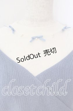 画像2: axes femme POETIQUE / カシュクールレイヤードプルオーバー M ブルー×オフ O-25-09-22-064-AX-TO-IG-OS