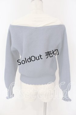 画像3: axes femme POETIQUE / カシュクールレイヤードプルオーバー M ブルー×オフ O-25-09-22-064-AX-TO-IG-OS