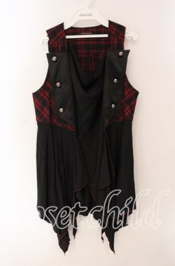 画像1: ALGONQUINS / ナポレオンアシメジレ  レッド×ブラック O-25-09-22-065-AL-TO-IG-OS