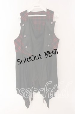 画像1: ALGONQUINS / ナポレオンアシメジレ  レッド×ブラック O-25-09-22-065-AL-TO-IG-OS