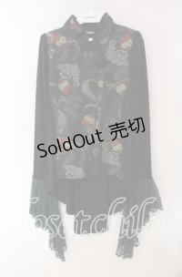 Qutie Frash / チャイナ姫袖カットソー  グリーン O-25-09-22-068-QU-TO-IG-OS