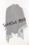 Qutie Frash / 龍プリントボア着物袖パーカー  ブラック×レッド O-25-09-22-071-QU-CO-IG-OS