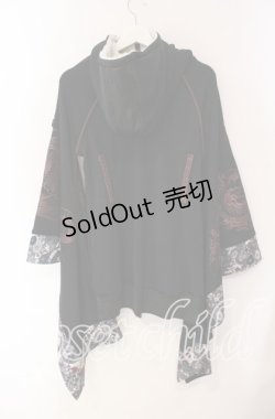 画像4: Qutie Frash / 龍プリントボア着物袖パーカー  ブラック×レッド O-25-09-22-071-QU-CO-IG-OS