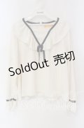 【SALE】Fi.n.t / パイピングリボンラッフルカラーブラウス  アイボリー O-25-09-22-074-CA-BL-IG-ZT372
