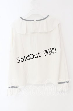 画像2: 【SALE】Fi.n.t / パイピングリボンラッフルカラーブラウス  アイボリー O-25-09-22-074-CA-BL-IG-ZT372