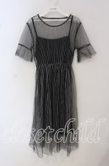 HELL CAT PUNKS / チュールストライプレイヤードワンピース F ブラック O-25-09-22-075-PU-OP-IG-ZT330