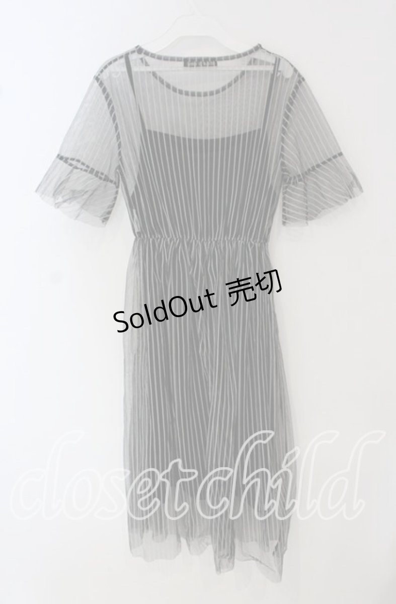 画像2: 【SALE】HELL CAT PUNKS / チュールストライプレイヤードワンピース F ブラック O-25-09-22-075-PU-OP-IG-ZT330 (2)
