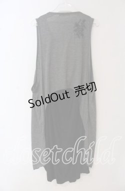 画像3: ALGONQUINS / カットドレープジレ  グレー×ブラック O-25-09-22-076-AL-TO-IG-OS