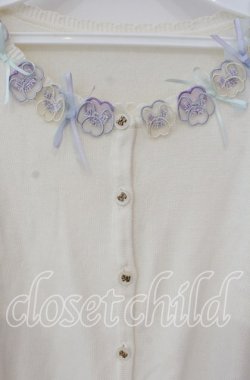 画像2: Secret Honey / 半袖パンジーカーディガン  アイボリー O-25-09-22-078-CA-TO-IG-OS