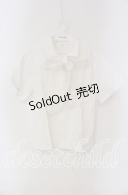 画像1: 【SALE】merry jenny / フリルボウタイブラウス  シロ O-25-09-22-080-LO-BL-IG-ZT268