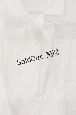 画像2: 【SALE】merry jenny / フリルボウタイブラウス  シロ O-25-09-22-080-LO-BL-IG-ZT268