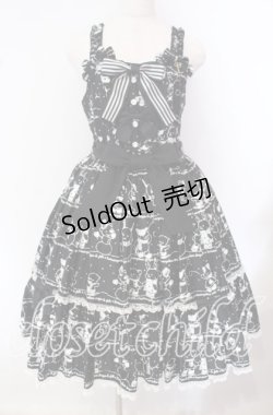 画像1: metamorphose / なかよしゆきあそびハイウエストジャンパースカート  クロ O-25-09-22-011-ME-OP-IG-OS