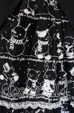 画像3: metamorphose / なかよしゆきあそびハイウエストジャンパースカート  クロ O-25-09-22-011-ME-OP-IG-OS