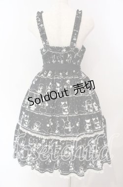 画像5: metamorphose / なかよしゆきあそびハイウエストジャンパースカート  クロ O-25-09-22-011-ME-OP-IG-OS