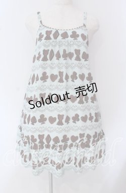 画像1: Emily Temple cute classic / ベアトランプチョコキャミソールワンピース  サックス O-25-09-22-019-ET-OP-OW-OS