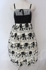 Emily Temple cute / pippiフロッキーptサロンワンピース  アイボリー×クロ O-25-09-22-020-ET-OP-OW-ZT382