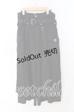 画像1: ALGONQUINS / ラップ付きワイドパンツ  ブラック O-25-09-23-033-AL-PA-IG-OS