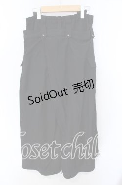 画像3: ALGONQUINS / ラップ付きワイドパンツ  ブラック O-25-09-23-033-AL-PA-IG-OS