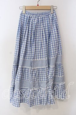 画像1: merry jenny / イレギュラーチェックスカート  サックス×シロ O-25-09-23-036-LO-SK-IG-OS