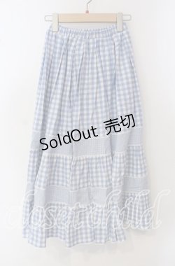 画像1: merry jenny / イレギュラーチェックスカート  サックス×シロ O-25-09-23-036-LO-SK-IG-OS