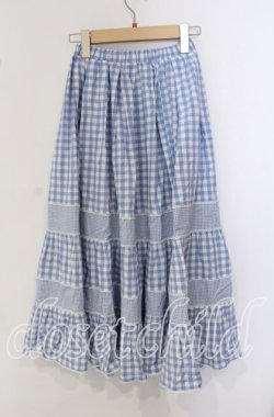 画像2: merry jenny / イレギュラーチェックスカート  サックス×シロ O-25-09-23-036-LO-SK-IG-OS