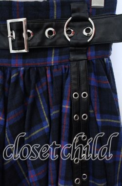 画像2: LISTEN FLAVOR / ハーネスベルト付きマキシスカート  ブルーチェック O-25-09-23-037-PU-SK-IG-OS