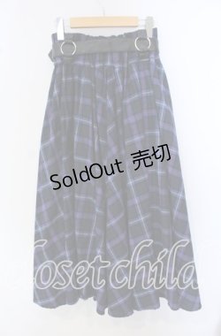 画像3: LISTEN FLAVOR / ハーネスベルト付きマキシスカート  ブルーチェック O-25-09-23-037-PU-SK-IG-OS